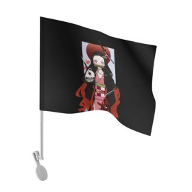Флаг для автомобиля с принтом Клинок рассекающий демонов , 100% полиэстер | Размер: 30*21 см | kimetsu no yaiba | клинок рассекающий демонов | нэдзуко