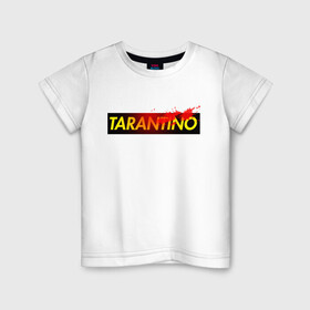 Детская футболка хлопок с принтом КВЕНТИН ТАРАНТИНО. , 100% хлопок | круглый вырез горловины, полуприлегающий силуэт, длина до линии бедер | tarantino | квентин тарантино | однажды в голливуде | тарантино