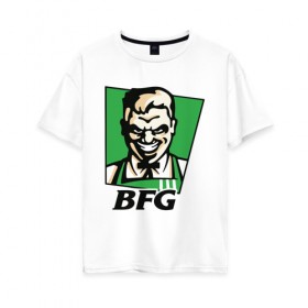 Женская футболка хлопок Oversize с принтом BFG , 100% хлопок | свободный крой, круглый ворот, спущенный рукав, длина до линии бедер
 | bfg | doom | doom eternal | дум