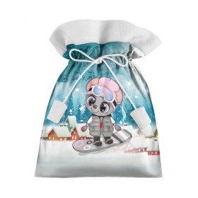 Подарочный 3D мешок с принтом Милая мышка на сноуборде , 100% полиэстер | Размер: 29*39 см | 2020 | mouse | rat | годкрысы | годмыши | зима | зимняя | крыса | мороз | мышка | мышь | новогодняя | новый год | новый год 2020 | рождество | симолгода | снег | холод