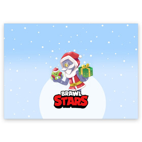 Поздравительная открытка с принтом Brawl Stars. Christmas Barley , 100% бумага | плотность бумаги 280 г/м2, матовая, на обратной стороне линовка и место для марки
 | Тематика изображения на принте: bo | brawl | brock | bull | colt | dynamike | elprimo | jessie | leon | moba | nita | shelly | stars | бо | брок | булл | джесси | динамайк | кольт | леон | нита | шелли | эльпримо