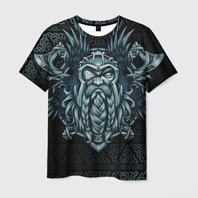 Мужская футболка 3D с принтом Odinn , 100% полиэфир | прямой крой, круглый вырез горловины, длина до линии бедер | good | viking | vikings | бог | викинг | викинги | воин | кельтское | один | плетение | русь | скандинавы | славяне | язычник