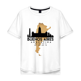 Мужская футболка хлопок Oversize с принтом Буэнос-Айрес (Аргентина) , 100% хлопок | свободный крой, круглый ворот, “спинка” длиннее передней части | Тематика изображения на принте: argentina | city | messi | travel | аргентина | город | европа | карта | курорт | месси | мир | приключение | путешествие | столица | страна | тиризм | турист | флаг