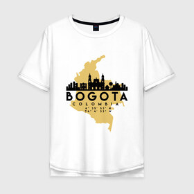Мужская футболка хлопок Oversize с принтом Богота (Колумбия) , 100% хлопок | свободный крой, круглый ворот, “спинка” длиннее передней части | bogota | city | columbia | travel | богота | город | европа | карта | колумбия | мир | приключение | путешествие | столица | страна | туризм | турист | флаг