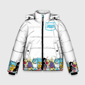 Зимняя куртка для мальчиков 3D с принтом Finn Adventure Time , ткань верха — 100% полиэстер; подклад — 100% полиэстер, утеплитель — 100% полиэстер | длина ниже бедра, удлиненная спинка, воротник стойка и отстегивающийся капюшон. Есть боковые карманы с листочкой на кнопках, утяжки по низу изделия и внутренний карман на молнии. 

Предусмотрены светоотражающий принт на спинке, радужный светоотражающий элемент на пуллере молнии и на резинке для утяжки | adventure time | dsgnosadchaya | vdosadir | бимо | время приключений | гантер | джейк | марселин | пендлтон уорд | пупырка | снежный король | финн