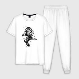 Мужская пижама хлопок с принтом Темная Энергия , 100% хлопок | брюки и футболка прямого кроя, без карманов, на брюках мягкая резинка на поясе и по низу штанин
 | вихрь | темная энергия | тьма