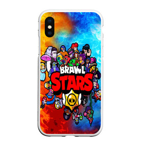 Чехол для iPhone XS Max матовый с принтом BrawlStars All heroes , Силикон | Область печати: задняя сторона чехла, без боковых панелей | brawlstars | leon | битваогней | бравлстарc | игра | игры | леон | мультик