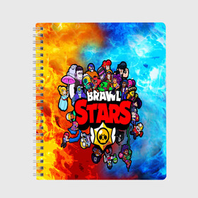 Тетрадь с принтом BrawlStars All heroes , 100% бумага | 48 листов, плотность листов — 60 г/м2, плотность картонной обложки — 250 г/м2. Листы скреплены сбоку удобной пружинной спиралью. Уголки страниц и обложки скругленные. Цвет линий — светло-серый
 | Тематика изображения на принте: brawlstars | leon | битваогней | бравлстарc | игра | игры | леон | мультик