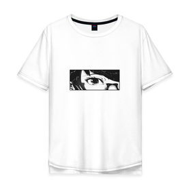 Мужская футболка хлопок Oversize с принтом Токийский гуль , 100% хлопок | свободный крой, круглый ворот, “спинка” длиннее передней части | anime | tokyo ghoul | аниме | глаза | девушка | мультик | мультсериал | токийский гуль