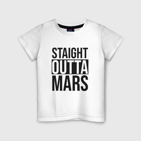 Детская футболка хлопок с принтом Прямиком с Марса , 100% хлопок | круглый вырез горловины, полуприлегающий силуэт, длина до линии бедер | earth | mars | moon | nasa | space | астронавт | гагарин | галактика | земля | инопланетянин | комета | космонавт | космос | красный | луна | марс | марсианин | метеорит | наса | нло | планета | пришелец | ракета