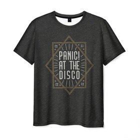 Мужская футболка 3D с принтом Panic at the disco , 100% полиэфир | прямой крой, круглый вырез горловины, длина до линии бедер | panic | panic at the disco | pop | pop rock | rock | брендон ури | паника | паника на дискотеке | поп | поп рок | пэники | рок | рокер