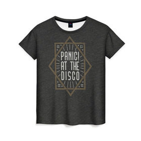 Женская футболка 3D с принтом Panic at the disco , 100% полиэфир ( синтетическое хлопкоподобное полотно) | прямой крой, круглый вырез горловины, длина до линии бедер | panic | panic at the disco | pop | pop rock | rock | брендон ури | паника | паника на дискотеке | поп | поп рок | пэники | рок | рокер