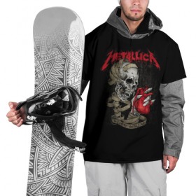Накидка на куртку 3D с принтом Metallica , 100% полиэстер |  | metallica | rock | группа | джеймс хетфилд | метал | металика | металлика | музыка | музыкант | рок | рок группа | рок музыка | рокер | череп