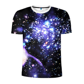 Мужская футболка 3D спортивная с принтом МЕТЕОРИТЫ , 100% полиэстер с улучшенными характеристиками | приталенный силуэт, круглая горловина, широкие плечи, сужается к линии бедра | galaxy | nasa | nebula | space | star | абстракция | вселенная | галактика | звезда | звезды | космический | наса | планеты