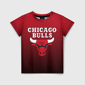 Детская футболка 3D с принтом CHICAGO BULLS , 100% гипоаллергенный полиэфир | прямой крой, круглый вырез горловины, длина до линии бедер, чуть спущенное плечо, ткань немного тянется | Тематика изображения на принте: bulls | chicago | chicago bulls | nba | red bulls | usa | америка | быки | нба | сша | чикаго буллс