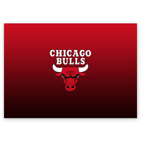 Поздравительная открытка с принтом CHICAGO BULLS , 100% бумага | плотность бумаги 280 г/м2, матовая, на обратной стороне линовка и место для марки
 | bulls | chicago | chicago bulls | nba | red bulls | usa | америка | быки | нба | сша | чикаго буллс
