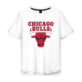 Мужская футболка хлопок Oversize с принтом CHICAGO BULLS , 100% хлопок | свободный крой, круглый ворот, “спинка” длиннее передней части | Тематика изображения на принте: bulls | chicago | chicago bulls | nba | red bulls | usa | америка | быки | нба | сша | чикаго буллс