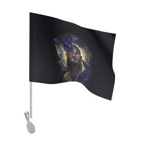 Флаг для автомобиля с принтом vikings , 100% полиэстер | Размер: 30*21 см | ragnar | raven | travis fimmel | vikings | викинги | вороны | норвегия | рагнар лодброк | скандинавия | трэвис фиммел