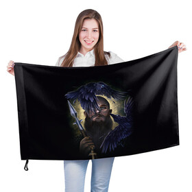 Флаг 3D с принтом vikings , 100% полиэстер | плотность ткани — 95 г/м2, размер — 67 х 109 см. Принт наносится с одной стороны | ragnar | raven | travis fimmel | vikings | викинги | вороны | норвегия | рагнар лодброк | скандинавия | трэвис фиммел
