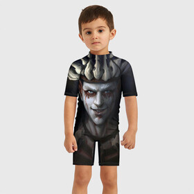 Детский купальный костюм 3D с принтом vikings , Полиэстер 85%, Спандекс 15% | застежка на молнии на спине | alex hogh andersen | ivar | vikings | алекс хег андерсен | викинги | ивар | норвегия | скандинавия