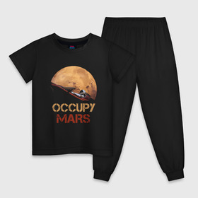 Детская пижама хлопок с принтом Захватить Марс , 100% хлопок |  брюки и футболка прямого кроя, без карманов, на брюках мягкая резинка на поясе и по низу штанин
 | earth | mars | moon | nasa | red | space | астронавт | гагарин | земля | инопланетянин | комета | космонавт | космос | красный | луна | марс | марсианин | мереорит | наса | нло | планета | пришелец | ракета | солнце