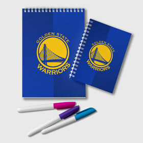 Блокнот с принтом GOLDEN STATE WARRIORS , 100% бумага | 48 листов, плотность листов — 60 г/м2, плотность картонной обложки — 250 г/м2. Листы скреплены удобной пружинной спиралью. Цвет линий — светло-серый
 | golden state | golden state warriors | gsw | nba | usa | америка | голден стэйт уорриорз | гсв | нба | сша