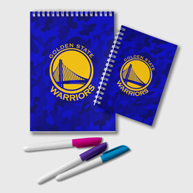 Блокнот с принтом GOLDEN STATE WARRIORS , 100% бумага | 48 листов, плотность листов — 60 г/м2, плотность картонной обложки — 250 г/м2. Листы скреплены удобной пружинной спиралью. Цвет линий — светло-серый
 | Тематика изображения на принте: golden state | golden state warriors | gsw | nba | usa | америка | голден стэйт уорриорз | гсв | нба | сша