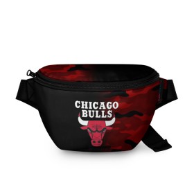 Поясная сумка 3D с принтом CHICAGO BULLS , 100% полиэстер | плотная ткань, ремень с регулируемой длиной, внутри несколько карманов для мелочей, основное отделение и карман с обратной стороны сумки застегиваются на молнию | 