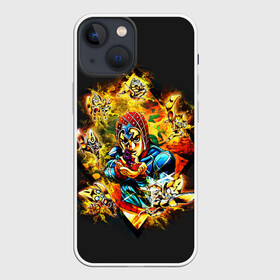 Чехол для iPhone 13 mini с принтом JoJo Bizarre Adventure ,  |  | aureo | battle tendency | blood | crusaders | dio | giorno | giovanna | golden | jjba | jojo memes | jojos | jotaro | manga | phantom | stardust | vento aureo | wind | джо джо | манга