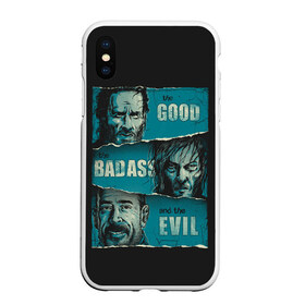 Чехол для iPhone XS Max матовый с принтом Good Badass Evil , Силикон | Область печати: задняя сторона чехла, без боковых панелей | Тематика изображения на принте: amc | carol | daryl | dixon | michonne | negan | reaction | rick | season 10 | twd | zombies | диксон | дэрил | зомби | мертвецы | мишонн | неган | реакция | рик | ходячие