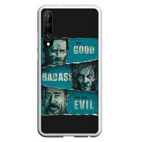 Чехол для Honor P30 с принтом Good Badass Evil , Силикон | Область печати: задняя сторона чехла, без боковых панелей | amc | carol | daryl | dixon | michonne | negan | reaction | rick | season 10 | twd | zombies | диксон | дэрил | зомби | мертвецы | мишонн | неган | реакция | рик | ходячие