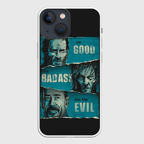 Чехол для iPhone 13 mini с принтом Good, Badass, Evil ,  |  | amc | carol | daryl | dixon | michonne | negan | reaction | rick | season 10 | twd | zombies | диксон | дэрил | зомби | мертвецы | мишонн | неган | реакция | рик | ходячие