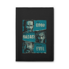 Обложка для автодокументов с принтом Good, Badass, Evil  , натуральная кожа |  размер 19,9*13 см; внутри 4 больших “конверта” для документов и один маленький отдел — туда идеально встанут права | amc | carol | daryl | dixon | michonne | negan | reaction | rick | season 10 | twd | zombies | диксон | дэрил | зомби | мертвецы | мишонн | неган | реакция | рик | ходячие