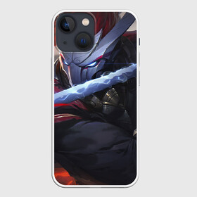 Чехол для iPhone 13 mini с принтом Кровавая Луна Ясуо ,  |  | Тематика изображения на принте: league of legends | кровавая луна ясуо | персонаж | рисунок | ясуо