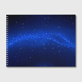 Альбом для рисования с принтом BLUE STARRY SKY , 100% бумага
 | матовая бумага, плотность 200 мг. | 2020 | blue | color | pantone | звезды | классический синий | космос | мода | небо | пантоне | синий | синий цвет