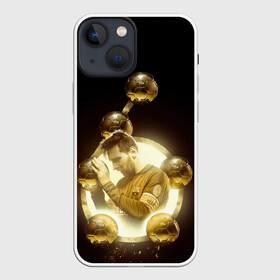 Чехол для iPhone 13 mini с принтом Месси шестикратный ,  |  | argentina | barcelona | football | golden ball | leo | lionel messi | аргентина | барселона | золотой мяч | лео | лионель месси | футбол