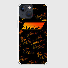 Чехол для iPhone 13 mini с принтом ATEEZ АВТОГРАФЫ ,  |  | ateez | kpop | ёсан | минки | сан | сонхва | уён | хонджун | чонхо | эйтиз | юнхо