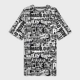 Платье-футболка 3D с принтом Mad Love ,  |  | harleen quinzel | harley | harley quin | harley quinn | харли квин | харли квинн | харли куин | харли куинн | харлин квинзель