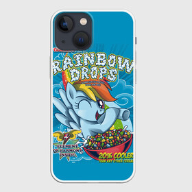 Чехол для iPhone 13 mini с принтом Rainbow brops ,  |  | applejack | little | magic | mlp | my | pinkie pie | pony | rainbow dash | rarity | twilight | дракон | дружба | единорог | искорка | пони | селестия | спайк | сумеречная | это чудо