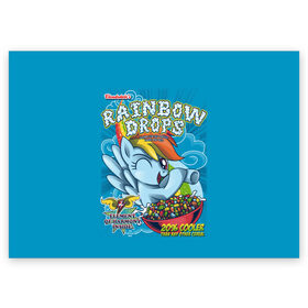 Поздравительная открытка с принтом Rainbow brops , 100% бумага | плотность бумаги 280 г/м2, матовая, на обратной стороне линовка и место для марки
 | applejack | little | magic | mlp | my | pinkie pie | pony | rainbow dash | rarity | twilight | дракон | дружба | единорог | искорка | пони | селестия | спайк | сумеречная | это чудо
