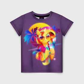 Детская футболка 3D с принтом My little pony , 100% гипоаллергенный полиэфир | прямой крой, круглый вырез горловины, длина до линии бедер, чуть спущенное плечо, ткань немного тянется | applejack | little | magic | mlp | my | pinkie pie | pony | rainbow dash | rarity | twilight | дракон | дружба | единорог | искорка | пони | селестия | спайк | сумеречная | это чудо