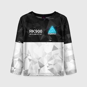 Детский лонгслив 3D с принтом RK900 CONNOR | КОННОР РК900 , 100% полиэстер | длинные рукава, круглый вырез горловины, полуприлегающий силуэт
 | ai | android | connor | detroit | detroit become human | rk 800 | rk 900 | андроиды | детектив | игра | интерактивное кино | кара | коннор | маркус | роботы | фирменный стиль | экшн