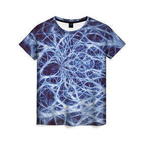 Женская футболка 3D с принтом Nerves , 100% полиэфир ( синтетическое хлопкоподобное полотно) | прямой крой, круглый вырез горловины, длина до линии бедер | nerves | абстрактно | абстрактные | абстрактный | абстракция | нейронная | неон | неонка | неоновые | нерв | нервная | нервы | объёмные | объёмный | светящиеся | светящийся | сетка | сеть | система