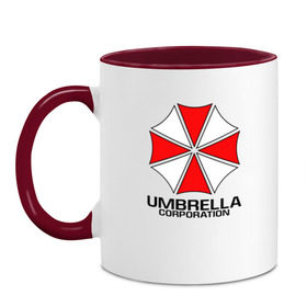 Кружка двухцветная с принтом UMBRELLA CORP , керамика | объем — 330 мл, диаметр — 80 мм. Цветная ручка и кайма сверху, в некоторых цветах — вся внутренняя часть | Тематика изображения на принте: ada wong | biohazard | leon | nemesis | project resistance | raccoon city | re | re3 | resident evil | resident evil 3 | rpd | stars | umbrella | ада вонг | амбрелла | немезис | ужасы