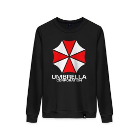 Женский свитшот хлопок с принтом UMBRELLA CORP , 100% хлопок | прямой крой, круглый вырез, на манжетах и по низу широкая трикотажная резинка  | ada wong | biohazard | leon | nemesis | project resistance | raccoon city | re | re3 | resident evil | resident evil 3 | rpd | stars | umbrella | ада вонг | амбрелла | немезис | ужасы