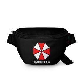 Поясная сумка 3D с принтом UMBRELLA CORP , 100% полиэстер | плотная ткань, ремень с регулируемой длиной, внутри несколько карманов для мелочей, основное отделение и карман с обратной стороны сумки застегиваются на молнию | Тематика изображения на принте: ada wong | biohazard | leon | nemesis | project resistance | raccoon city | re | re3 | resident evil | resident evil 3 | rpd | stars | umbrella | ада вонг | амбрелла | немезис | ужасы