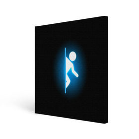 Холст квадратный с принтом Portal , 100% ПВХ |  | Тематика изображения на принте: portal | игра | футболка | чёрный