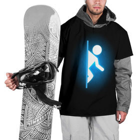 Накидка на куртку 3D с принтом Portal , 100% полиэстер |  | portal | игра | футболка | чёрный
