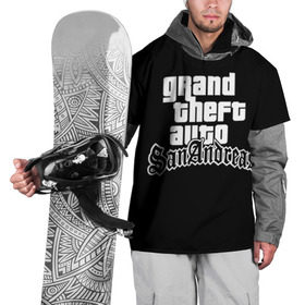 Накидка на куртку 3D с принтом GTA San Andreas , 100% полиэстер |  | gta | sa | sanandreas | футболка | чёрный