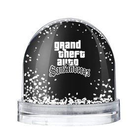 Снежный шар с принтом GTA San Andreas , Пластик | Изображение внутри шара печатается на глянцевой фотобумаге с двух сторон | gta | sa | sanandreas | футболка | чёрный